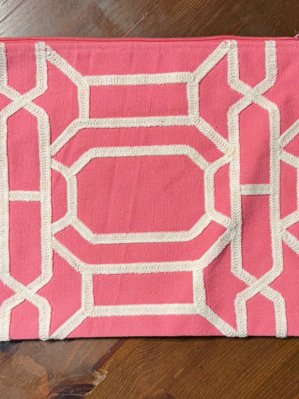Coral Colored Clutch/Cosmetic Bag by Two's Company